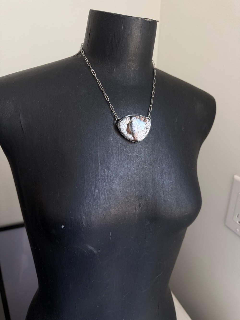 Dendritic agate crystal pendant necklace boho jewelry southwest jewelry for woma - Picture 4 of 9
